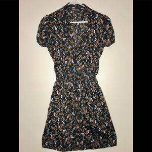 Bird Pattern Flowy Dress by Living Doll